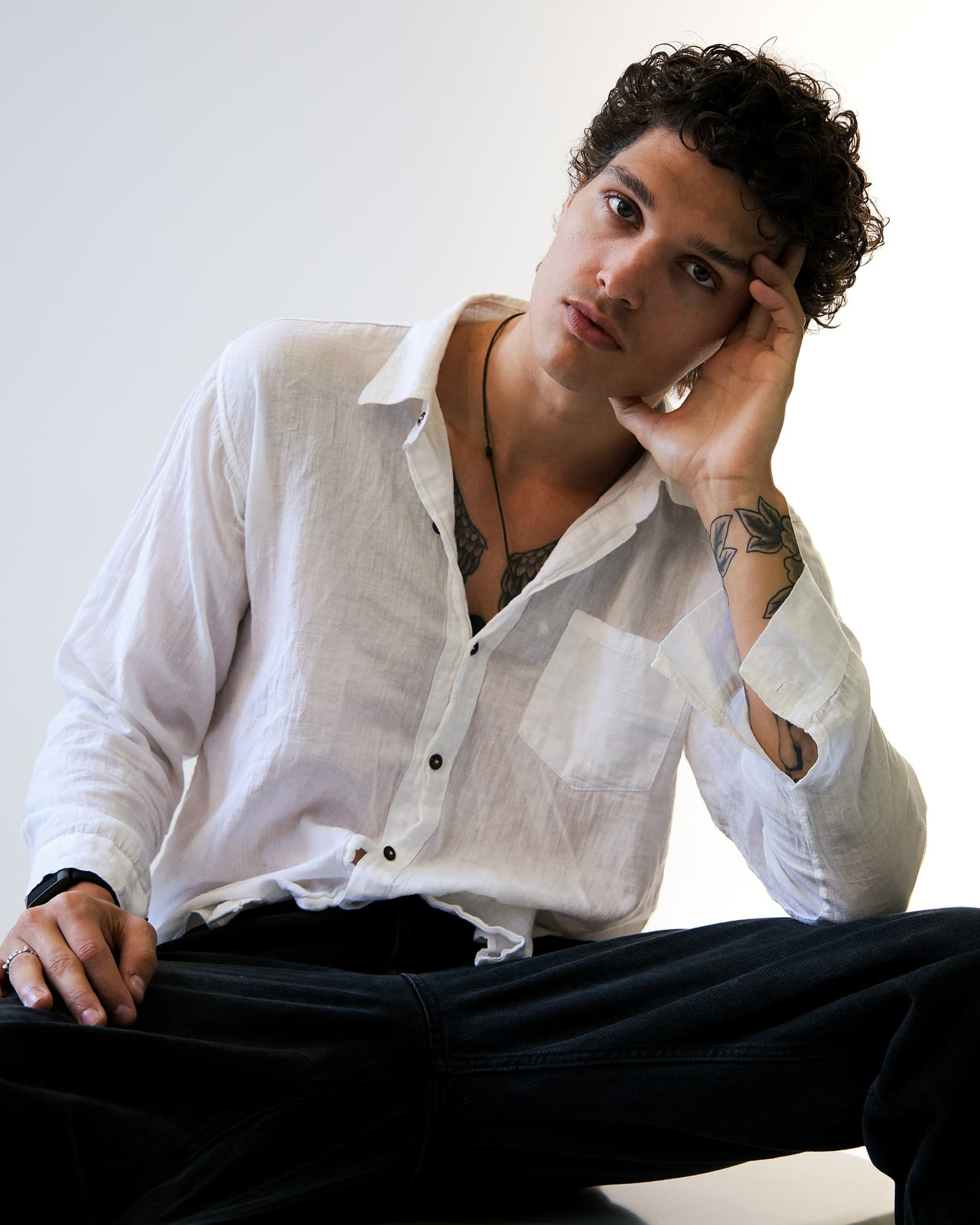 White linen shirt